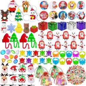 144 قطعة من ألعاب هدايا حفلات الكريسماس من Tazimi للأطفال في حفلات أعياد الميلاد، حشوات كبيرة، حقيبة حشو، جوائز صندوق الكنز، ألعاب للفصل الدراسي (01) in Kuwait