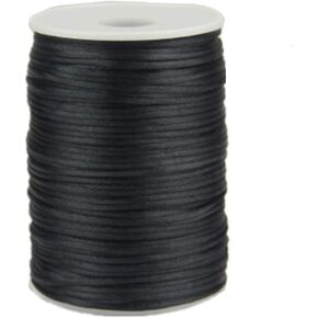 2mm x 100 Yards Satin Nylon Trim Cord, Rattail, Chinese Knot, Kumihimo Cord (Khaki)