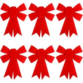 CCINEE 6 PCS Red Buffalo Plaid PVC Christmas Wreath Bow, 8.3"×11.2" Bows Xmas Plastic Bows Decorations Christmas Tree Ornaments Bows for Christmas Tree Home Party Indoor Outdoor Decoration Gift in Kuwait