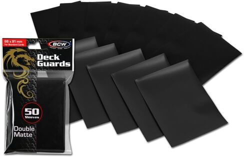 300 Premium Black Double Matte Deck Guard Sleeve Protectors for Gaming Cards like Magic The Gathering MTG, Pokemon, YU-GI-OH!, & More. in Saudi Arabia