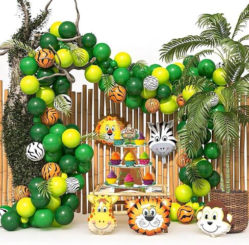 حامل كعك على شكل شجرة كبيرة في الغابة مع 24 قطعة علوية من كب كيك على شكل حيوانات سفاري زهرية، حامل حلوى واحد من 3 طبقات، حامل كب كيك في الغابة لسفاري الغابة البرية لتزيين حفلات أعياد الميلاد وحفلات استقبال المولود الجديد in Kuwait