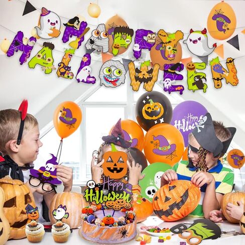 مجموعة لوازم تزيين حفلات عيد الشكر من ENVEN 108 قطعة، لافتة عيد الشكر السعيدة، ملصقات دوامات معلقة، مجموعات ديكورات الحفلات للأطفال، مجموعة حفلات عيد الشكر (متعددة) in Kuwait