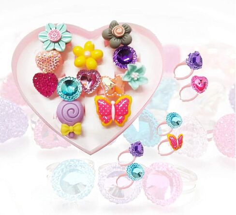 مجوهرات الأطفال من 7كوين - للبنات الصغار والأطفال الصغار - قلادة فراشة قابلة للتمدد، خاتم، مجموعة أساور - مجوهرات وإكسسوارات تنكرية رائعة للأطفال للعب التظاهري والتأنق. in Kuwait