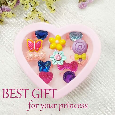 مجوهرات الأطفال من 7كوين - للبنات الصغار والأطفال الصغار - قلادة فراشة قابلة للتمدد، خاتم، مجموعة أساور - مجوهرات وإكسسوارات تنكرية رائعة للأطفال للعب التظاهري والتأنق. in Kuwait