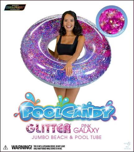 استرخ بأناقة مع عوامة حمام السباحة اللامعة القابلة للنفخ Galaxy Deep Space مقاس 48 بوصة من PoolCandy - متينة ومريحة وسهلة النفخ in Saudi Arabia
