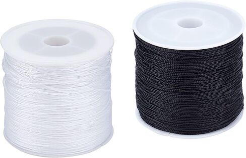 حبل بوليستر 33 لونًا من arricraft، سلسلة خرز مستديرة 0.3 مم، سلك عقد للعقد الصينية، كوميهيمو، خرز، مكرامي، صناعة المجوهرات، الخياطة - 130 ياردة/لفة in Kuwait