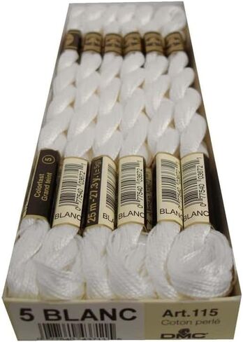 DMC Pearl Cotton Skein - Size 5 - White (12 skeins) in Saudi Arabia