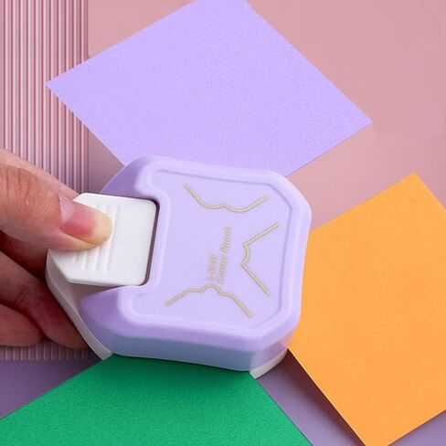 قطعتان من خرامة الزوايا المستديرة، 3 في 1 (R4mm+R7mm+R10mm) خرامة ورق للحرف الورقية، 3 طرق لخرامة الزوايا ذات الشكل الجمالي للمشروعات التي تصنعها بنفسك، والصفائح، وقاطع الصور، ومستلزمات صناعة البطاقات وسجلات القصاصات in Kuwait