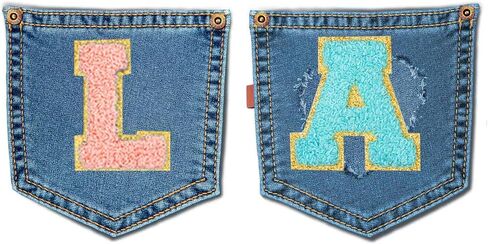 LalaKoo 104 Pcs Chenille Letter Patches Self-Adhesive Varsity Chenille A-Z Letters Patches Stick on Golden Border Letter Applique Patches Iron on Glitter Embroidered Patches for Clothing Repair DIY in Kuwait