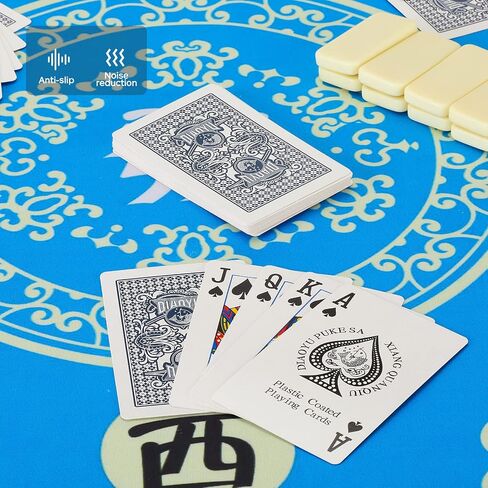 Mahjong Mat Game Table Mat Suitable for Mahjong Tile Game Poker Game Domino Game Game Mat is Made of Rubber Material (Pink, 31.5 inches) in Saudi Arabia