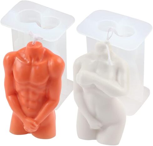 الراتنج الفن 3D الجسم حامل العفن DIY مثير نموذج الجسم شمعة العفن الإناث الجذع سيليكون قالب شمعة لصنع شمعة DIY، الشوكولاته، الصابون، الجص أو راتنجات الايبوكسي الفن (بدلة 4 (2PCS)) in Kuwait