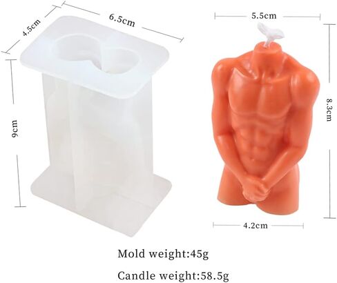 الراتنج الفن 3D الجسم حامل العفن DIY مثير نموذج الجسم شمعة العفن الإناث الجذع سيليكون قالب شمعة لصنع شمعة DIY، الشوكولاته، الصابون، الجص أو راتنجات الايبوكسي الفن (بدلة 4 (2PCS)) in Kuwait