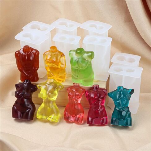 الراتنج الفن 3D الجسم حامل العفن DIY مثير نموذج الجسم شمعة العفن الإناث الجذع سيليكون قالب شمعة لصنع شمعة DIY، الشوكولاته، الصابون، الجص أو راتنجات الايبوكسي الفن (بدلة 4 (2PCS)) in Kuwait