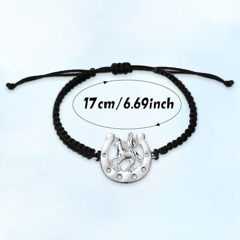 Horse Bracelets Horse Party Favors Black Braided Bit Charm Handmade String Bangle Kentucky Horse Jewelry Derby Party Supplies Equestrian Gifts for Teen Girls Boys (Cool Style, 12 Pieces) in Saudi Arabia