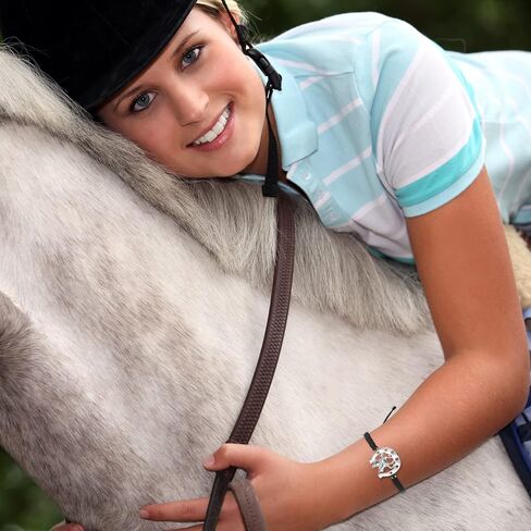 Horse Bracelets Horse Party Favors Black Braided Bit Charm Handmade String Bangle Kentucky Horse Jewelry Derby Party Supplies Equestrian Gifts for Teen Girls Boys (Cool Style, 12 Pieces) in Saudi Arabia