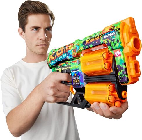 Skins Dread - Boom (24 Darts) by ZURU, X-Shot, Easy Reload, Air Pocket Dart Technology, Toy Foam Dart Blaster for Kids, Teens, Adults, Frustration Free Packaging in Kuwait