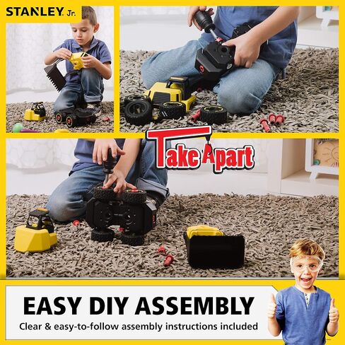 Stanley Jr Take Apart Front Loader Kit for Kids TT002-SY: Children’s 25 Piece Yellow STEM Construction Toy with Figure, Screwdriver, Bolts for Ages 3+ in Saudi Arabia