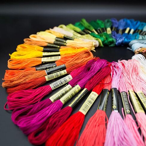Joyhoor 50 skeins التطريز الخيط، عبر غرزة المواضيع التطريز مجموعات الموضوع للغرزة المتقاطعة، سوار الصداقة والخيط الحرفية، سوار الصداقة سلسلة القطن سوار الصداقة الموضوع in Kuwait