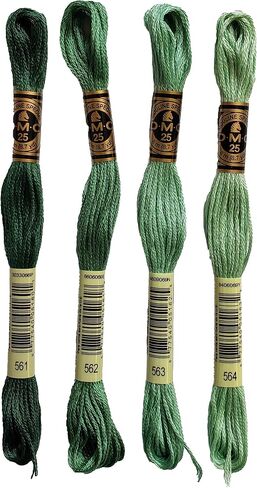 DMC 6-Strand Embroidery Cotton Bundle - Jade Color Family -4 Skeins of Thread - 8.7yd Skeins in Saudi Arabia
