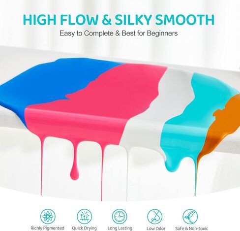 اب جراي مجموعة طلاء اكريليك 42 لون، طلاء فني غير سام (60 مل لكل قطعة) للاطفال والبالغين in Kuwait