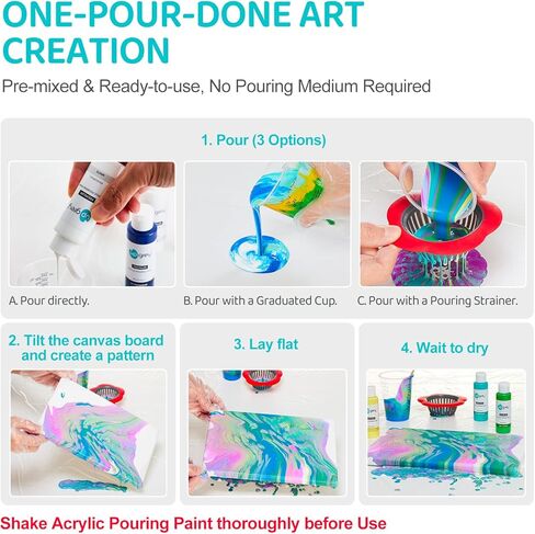 اب جراي مجموعة طلاء اكريليك 42 لون، طلاء فني غير سام (60 مل لكل قطعة) للاطفال والبالغين in Kuwait