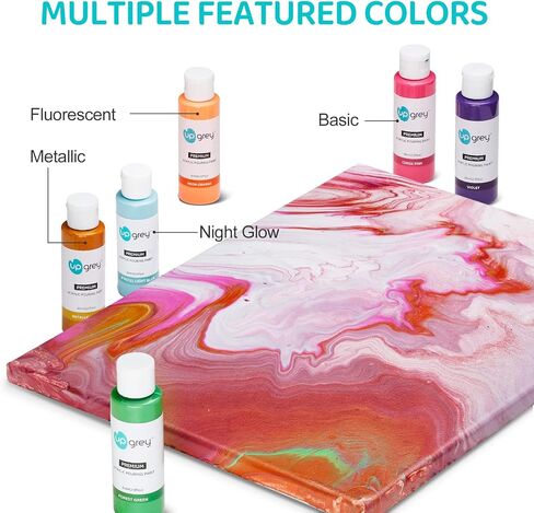 اب جراي مجموعة طلاء اكريليك 42 لون، طلاء فني غير سام (60 مل لكل قطعة) للاطفال والبالغين in Kuwait