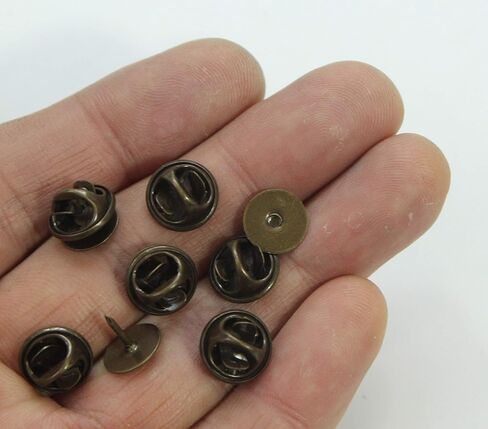 ALL in ONE Butterfly Clutch Tie Tacks Pin Backs with Blank Pins for DIY Craft (Antique Bronze 100 Pairs) in Kuwait