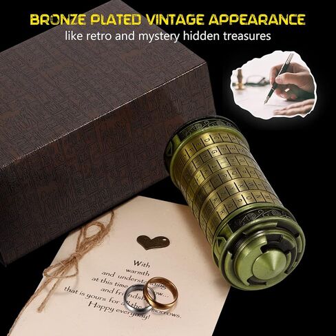 قفل لغز رمز دافنشي، صندوق أحجية مع حلقتين/بطاقة هدية، قفل مركب مع مقصورات مخفية، هدايا عيد ميلاد في عيد الحب له هدايا لها in Kuwait