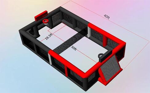 Vinfgoes Portable Inflatable Sports Court Inflatable Soccer & Basketball & Volleyball Field 3 in 1 Multiple Sport Game for School Playground/Family/Team (No Blower Included) in Saudi Arabia