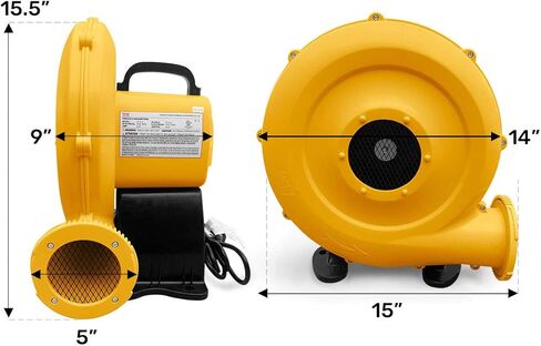 REH 0.75HP 750W Bounce House Blower Fan for Inflatable Bouncy Castles, Compact 6.5 Amp Air Blower Fan for Bouncy House for Kids in Kuwait