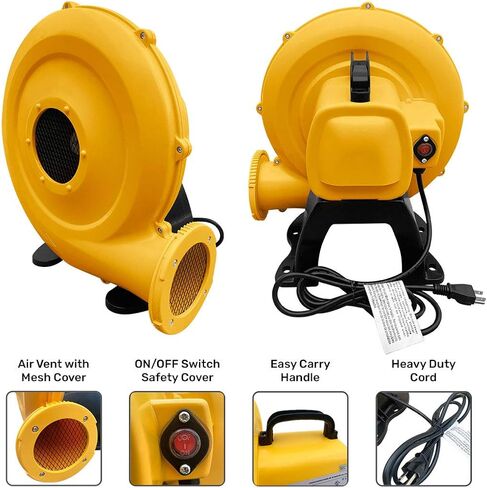 REH 0.75HP 750W Bounce House Blower Fan for Inflatable Bouncy Castles, Compact 6.5 Amp Air Blower Fan for Bouncy House for Kids in Kuwait