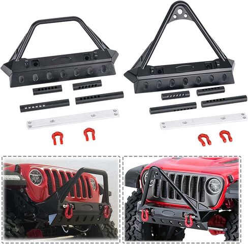 Metal Alloy Front Bumper with Tow Hooks for 1/10 RC Crawler Car Traxxas TRX4 Axial SCX10 90046 AXI03007 AXI03003 (A) in Saudi Arabia