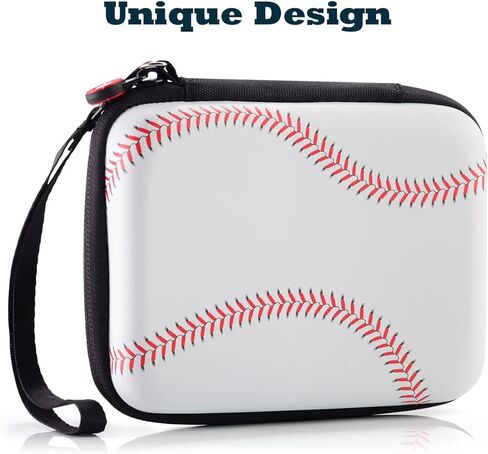 MIXPOET Baseball Card Carrying Case - Waterproof Game Cards Case Holder - Hard Shell Card Storage Box Fits Football, Baseball, Sports Card, Trading Cards - Holds 400+ Sleeved Cards (White Stitches) in Kuwait