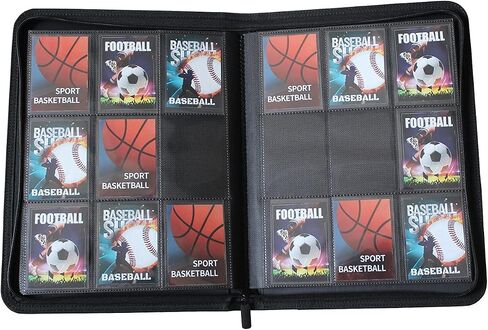 Premium 360 Pockets Black Zippered Playing Card Binder - Sturdy Trading Card Holder Album ，9 Pocket Side Loading Card Folder with 20 Sheet Sleeves for Trading and Sports Cards in Kuwait