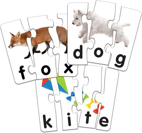 The Learning Journey: Match It! - Spelling - 20 Piece Self-Correcting Spelling Puzzle Three and Four Letter Words Montessori Learning Girl Boys Gifts Ages 4,5,6,7,8-Year-Olds - Award Winning Toys in Saudi Arabia