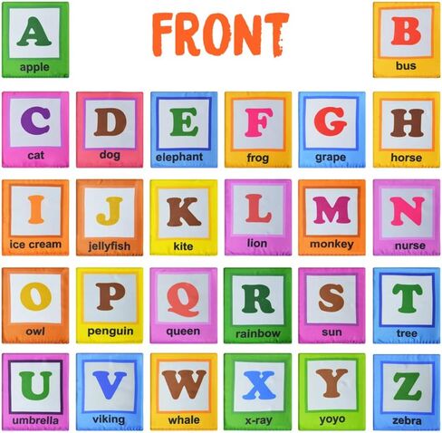 بطاقات الحروف الأبجدية الناعمة للأطفال من VNOM 26 حرفًا تعلم بطاقات الفلاش مع حقيبة قماشية، لعبة تعليمية مبكرة للأطفال الصغار in Kuwait