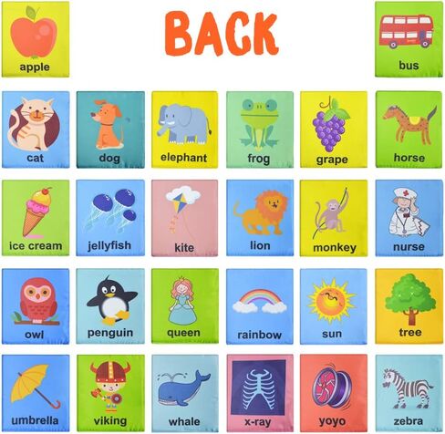 بطاقات الحروف الأبجدية الناعمة للأطفال من VNOM 26 حرفًا تعلم بطاقات الفلاش مع حقيبة قماشية، لعبة تعليمية مبكرة للأطفال الصغار in Kuwait