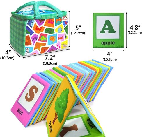 بطاقات الحروف الأبجدية الناعمة للأطفال من VNOM 26 حرفًا تعلم بطاقات الفلاش مع حقيبة قماشية، لعبة تعليمية مبكرة للأطفال الصغار in Kuwait
