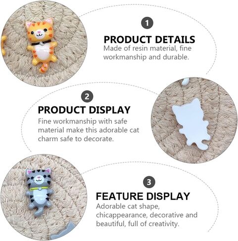 NUOBESTY 50 قطعة الراتنج القط سحر الكرتون الحيوان شقة الحرف زر زخرفة ل DIY مجوهرات صنع الأقراط سلسلة المفاتيح الهاتف حالة دبوس الشعر سكرابوكينغ in Kuwait