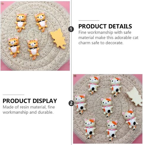 NUOBESTY 50 قطعة الراتنج القط سحر الكرتون الحيوان شقة الحرف زر زخرفة ل DIY مجوهرات صنع الأقراط سلسلة المفاتيح الهاتف حالة دبوس الشعر سكرابوكينغ in Kuwait