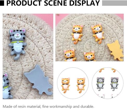 NUOBESTY 50 قطعة الراتنج القط سحر الكرتون الحيوان شقة الحرف زر زخرفة ل DIY مجوهرات صنع الأقراط سلسلة المفاتيح الهاتف حالة دبوس الشعر سكرابوكينغ in Kuwait
