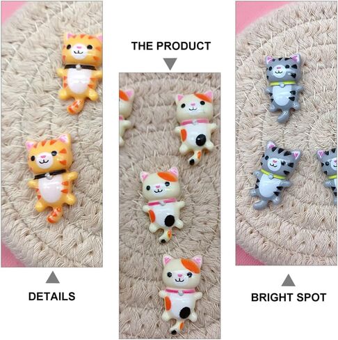 NUOBESTY 50 قطعة الراتنج القط سحر الكرتون الحيوان شقة الحرف زر زخرفة ل DIY مجوهرات صنع الأقراط سلسلة المفاتيح الهاتف حالة دبوس الشعر سكرابوكينغ in Kuwait