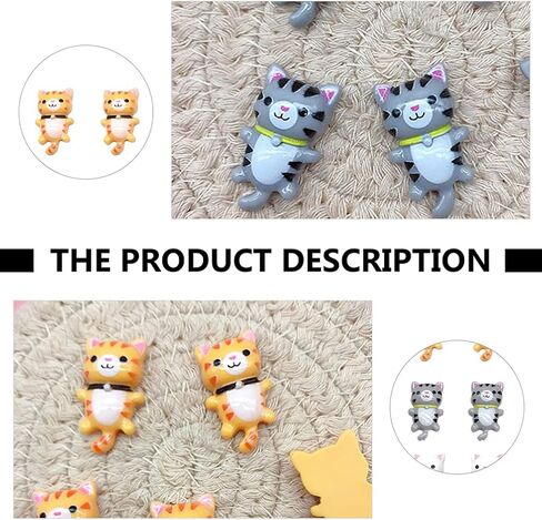 NUOBESTY 50 قطعة الراتنج القط سحر الكرتون الحيوان شقة الحرف زر زخرفة ل DIY مجوهرات صنع الأقراط سلسلة المفاتيح الهاتف حالة دبوس الشعر سكرابوكينغ in Kuwait