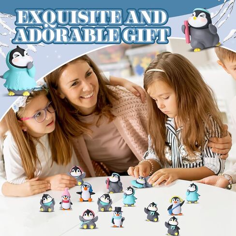 Macarrie 100 Pcs Mini Penguin Figurines Bulk Cute Miniature Penguin Figures Character Toys Collection Playset Cartoon Winter Cake Topper Decoration Early Educational Birthday Gift Boy Girl Landscape in Saudi Arabia