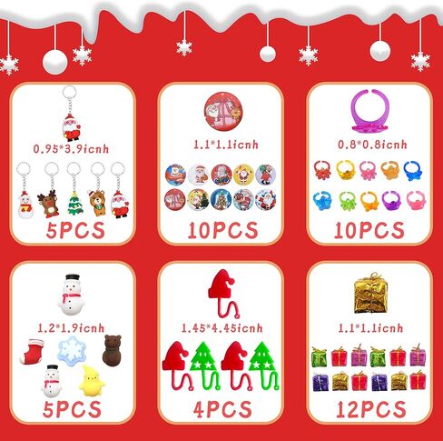 144 قطعة من ألعاب هدايا حفلات الكريسماس من Tazimi للأطفال في حفلات أعياد الميلاد، حشوات كبيرة، حقيبة حشو، جوائز صندوق الكنز، ألعاب للفصل الدراسي (01) in Kuwait