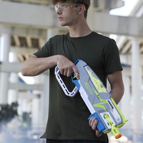 مسدس NERF Hyper Siege-50 Pump-Action، 40 طلقة مفرطة، نظارة، سرعة تصل إلى 110 إطارًا في الثانية، سهولة إعادة التحميل، تحمل ما يصل إلى 50 طلقة in Kuwait