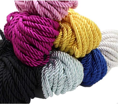 PAMIR TONG 5mm 3 Braided Cord Thread Decorative Twisted Satin Polyester Twine Cord Rope String Thread Shiny Cord Choker Thread DIY Cord Jewelry Findings GD20SC150 (20 Bundles Multi-Color) in Saudi Arabia