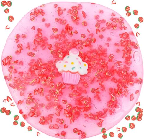 Clear Slime Kit 6 Pack, Premade Crunchy Slime Set DIY Birthday Slime Party Favors for Girls Boys 10-12, Non Sticky Jelly Cube Slime Cute Charms, Peach Cake Avocado Pineapple Crystal Clear Slime Kit in Kuwait