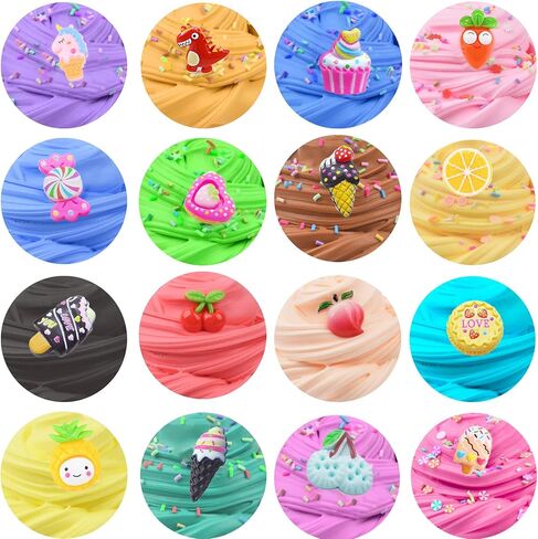 مجموعة سلايم صغيرة للأطفال مكونة من 24 قطعة، ألعاب سلايم يمكنك صنعها بنفسك، مع سلايم وحيد القرن وحورية البحر والحلوى وقوس قزح، هدايا الحفلات، هدية عيد ميلاد، قابلة للتمدد وغير لزجة، لعبة تخفيف التوتر للفتيات والفتيان in Kuwait