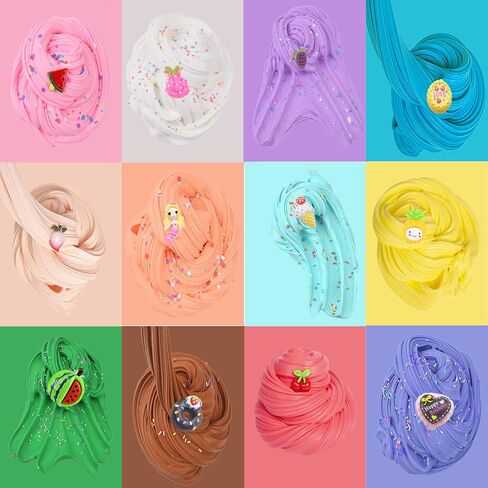 مجموعة سلايم صغيرة للأطفال مكونة من 24 قطعة، ألعاب سلايم يمكنك صنعها بنفسك، مع سلايم وحيد القرن وحورية البحر والحلوى وقوس قزح، هدايا الحفلات، هدية عيد ميلاد، قابلة للتمدد وغير لزجة، لعبة تخفيف التوتر للفتيات والفتيان in Kuwait